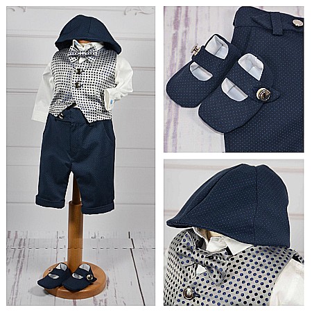 Costume Botez - Costum botez baiat de vara Dominik, camasa body, 6 piese