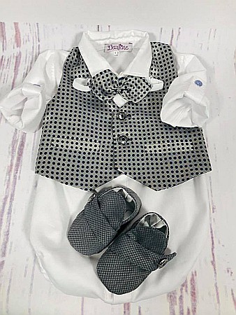 Costum botez baiat pentru vara BERTIE, camasa body, 6 piese [1]