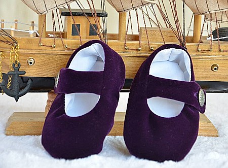 Costum botez baiat superb de vara, Knight Velvet din catifea mov, 6 piese [3]
