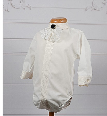 Costum botez baiat vara alb-ivoire elegant, Nicholas [4]