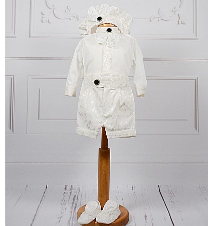 Costum botez baiat vara alb-ivoire elegant, Nicholas [2]