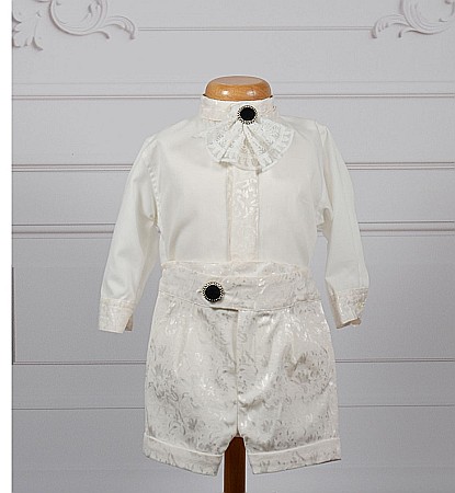 Costum botez baiat vara alb-ivoire elegant, Nicholas [1]