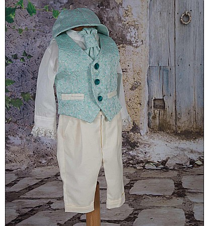 Costum botez baiat vara bleu-vert Light Green [1]