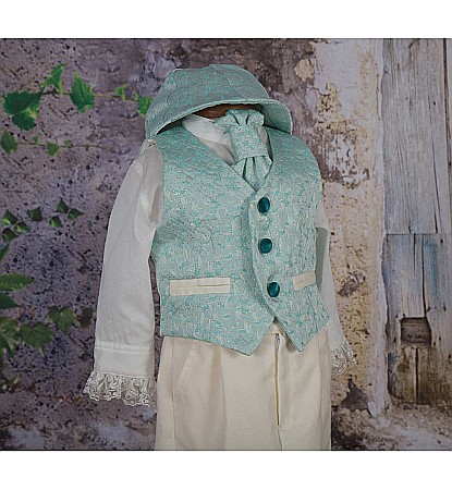 Costum botez baiat vara bleu-vert Light Green [3]