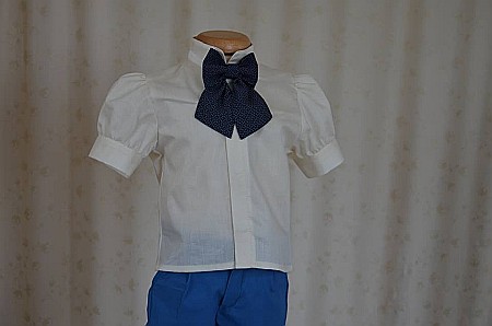 Costum botez baiat vara, Eduard, in albastru, 5 piese [4]
