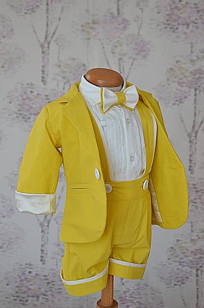 Costum botez baieti galben pentru vara 6 piese, Cosmin [4]