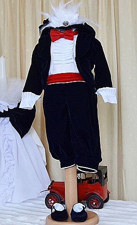 Costum botez baieti Micul Print din catifea 6 piese [3]