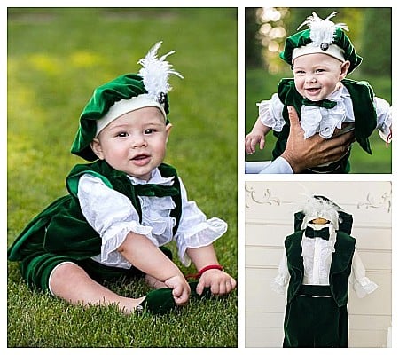 Costume Botez - Costum botez baieti verde pentru vara SPRING FIELD, 6 piese, din catifea verde
