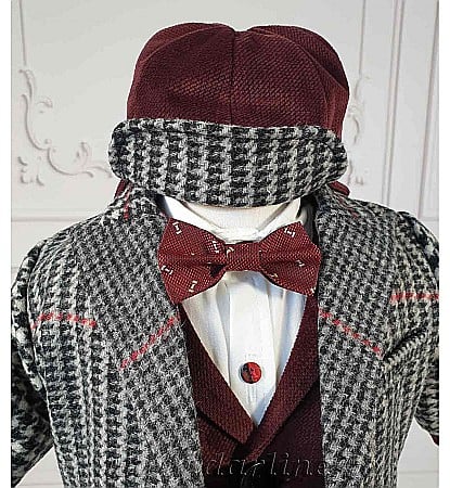 Costum cu palton botez baieti toamna-iarna CARTER, 6 piese [2]