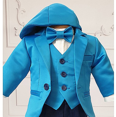 Costum de Botez albastru baiat Oscar, 6 piese [6]