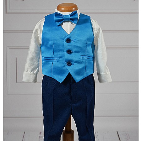 Costum de Botez albastru baiat Oscar, 6 piese [4]