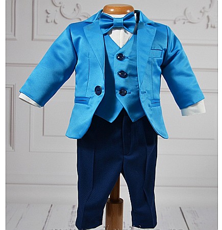 Costum de Botez albastru baiat Oscar, 6 piese [3]
