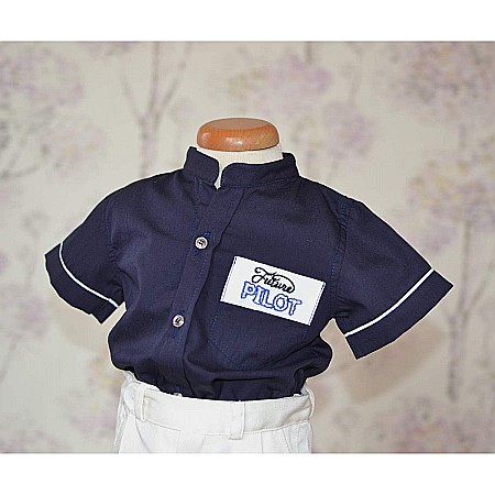 Costum de botez baiat de vara vesel, model PILOT [2]