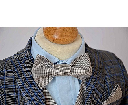 Costum de botez baiat elegant Alfonso din stofa, croiala moderna, 7piese [6]