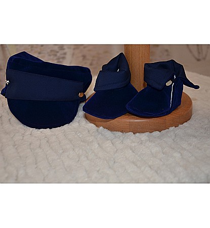 Costum de botez baiat elegant Blue Boy catifea albastra, 7 piese [3]