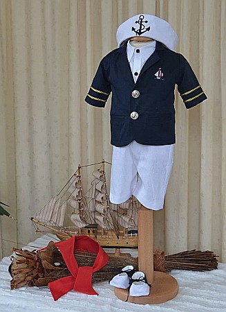 Rochite de Botez - Costum de botez baiat pentru vara MARINAR