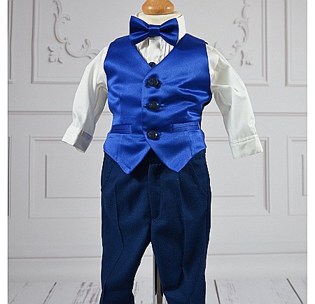 Costum de Botez baiat toamna-iarna Walther din stofa, 7 piese [2]