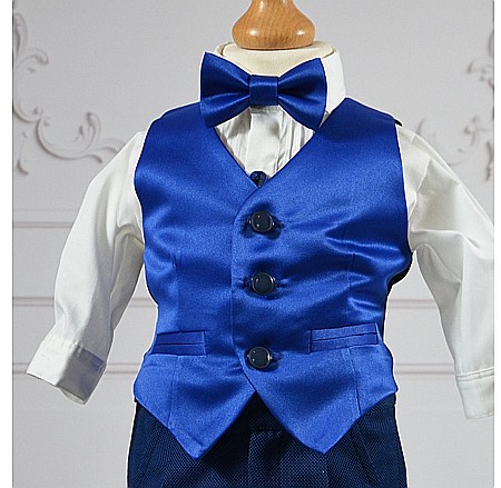 Costum de Botez baiat toamna-iarna Walther din stofa, 7 piese [3]
