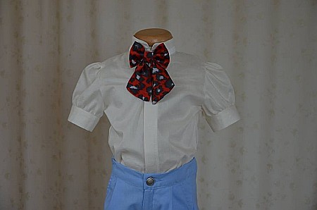 Costum de botez baiat vara print din in, Alexis, 4 piese [1]