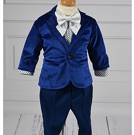 Costume Botez - Costum de Botez baieti Gerald din catifea, 4 piese