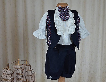 Costum de botez baieti pentru vara, Hello my Prince, 5 piese [1]