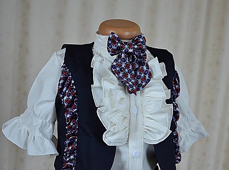 Costum de botez baieti pentru vara, Hello my Prince, 5 piese [3]