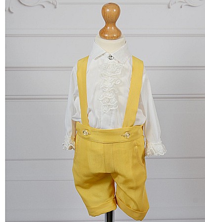Costum de botez galben de vara baieti, Amadeo [3]