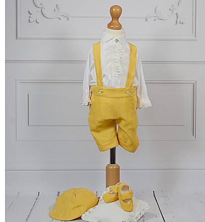 Costum de botez galben de vara baieti, Amadeo [4]