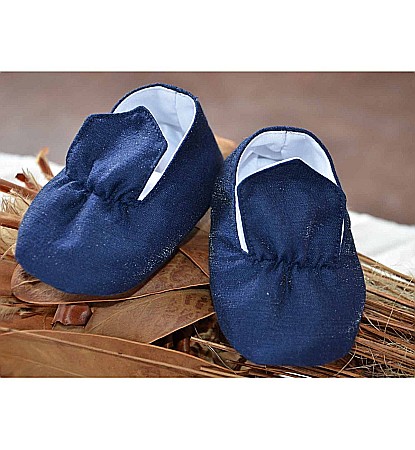 Costum de botez vara baiat EDY din in albastru, camasa body, 5 piese [5]