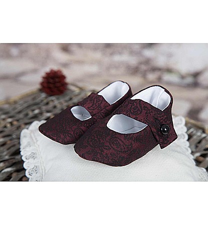 Costum de vara botez baiat elegant stofa bordo, Narcisse [4]