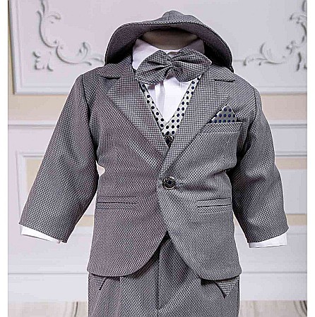 Costum elegant de Botez baiat toamna-iarna Harvey din stofa fina, 8 piese [1]