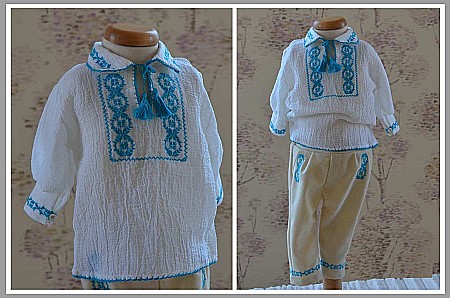 Costume Botez - Costum popular traditional de botez baiat ieftin ALBASTREL