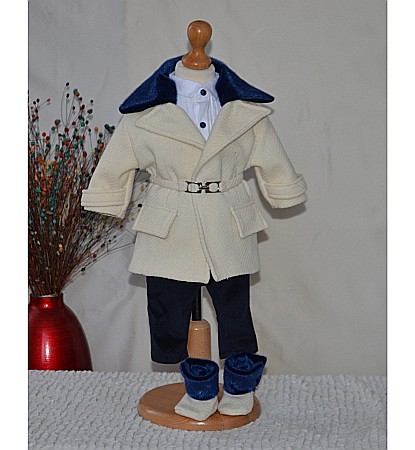 Costum si palton de botez baiat toamna-iarna din lana, 5 piese, Jakob [1]