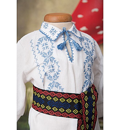 Costum traditional botez baieti toamna-iarna cu cojoc Micul Romanas [1]