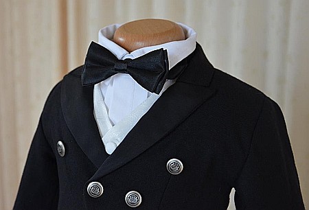 Costumas botez baieti elegant Petit Concert stofa neagra, 6 piese, dvb07 [2]