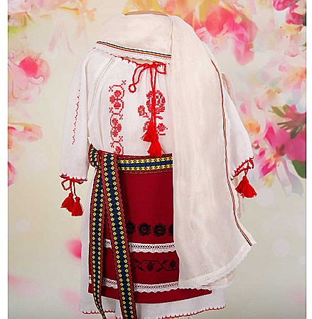 Costumas botez popular traditional romanesc fetite cu lumanare DOINA, 5 piese [1]