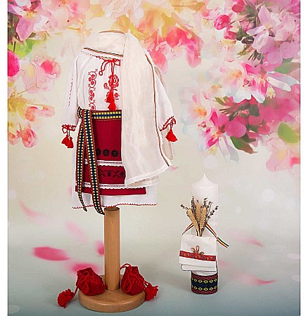 Costumas botez popular traditional romanesc fetite cu lumanare DOINA, 5 piese [6]