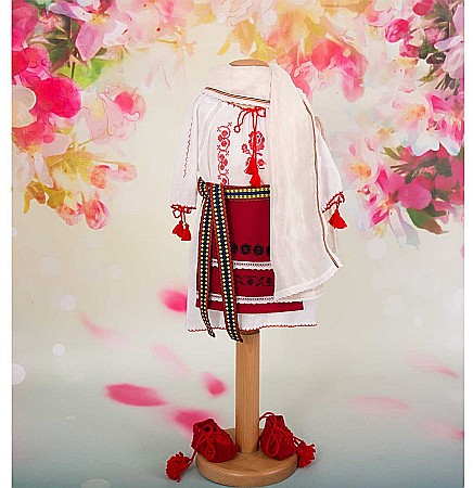 Costumas botez popular traditional romanesc fetite cu lumanare DOINA, 5 piese [4]