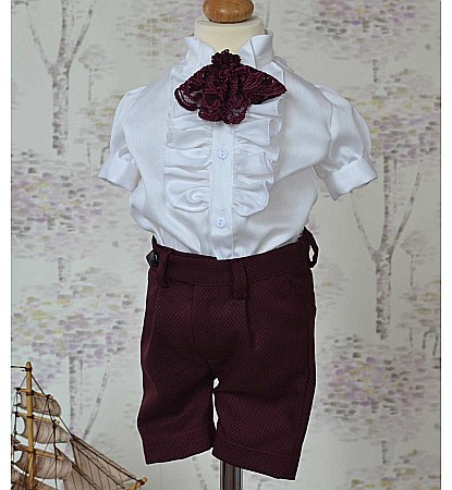 Costumas de botez vara baiat bordo FRANCISC din stofa, 5 piese [1]