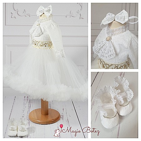 Rochite Botez - Costumas elegant de botez vara Yasmine - body si tutu