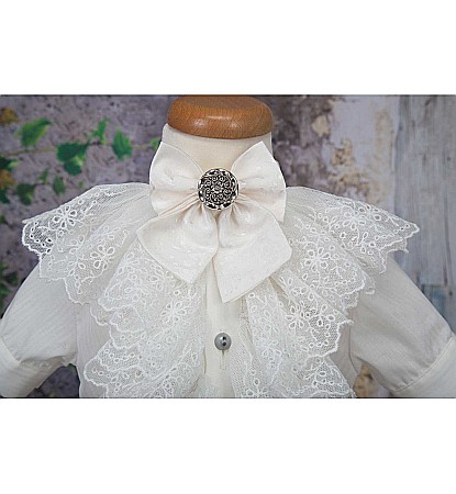 Costumase baieti- Costum botez baiat albastru de vara print JAMES [3]