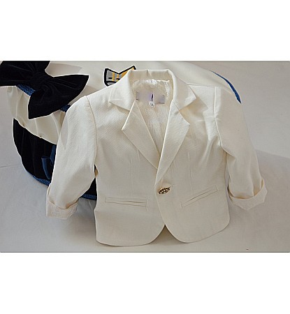 Costume de botez alb de vara baiat White Boy [2]