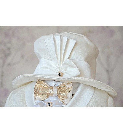Costume de botez alb de vara baiat White Boy [3]