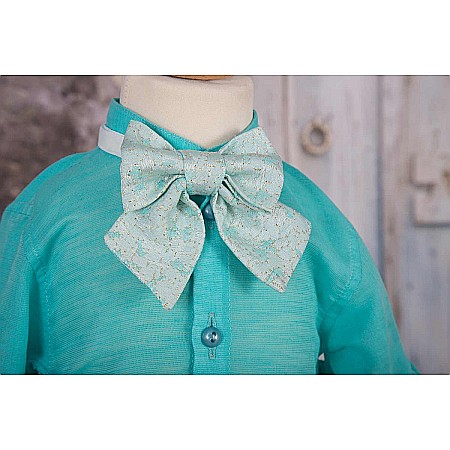 Costume de botez baiat French Riviera de vara turquoise, 5 piese [4]