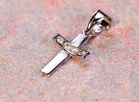 Cruce aur alb 14k bijuterii zirconia [1]