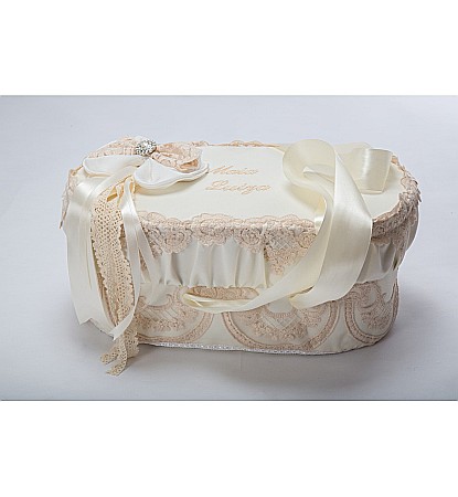 Cutii trusou botez - Cufar-cutie pentru trusou botez BEIGE