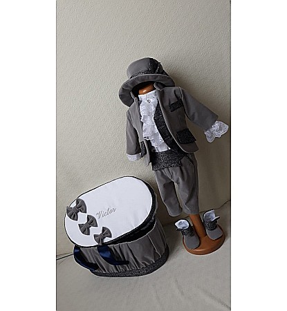 Cufar pentru trusou botez baiat GRAY [1]