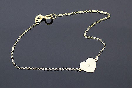 Bratari de aur dama - Diamond Collection- Bratara de aur 14K dama Inima cu Diamant