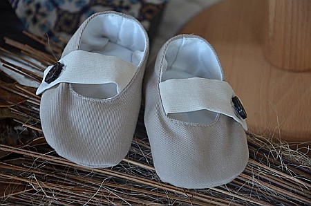 Haine de botez baieti- Costum de botez baiat pentru vara Beige Summer, tercot bej-crem, 7 piese [2]