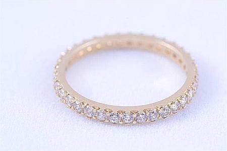 Inel aur 14k tip verigheta cu pietre Zirconiu albe masura 14 [2]